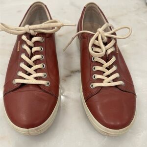 Ecco Men's Red Leather Sneakers